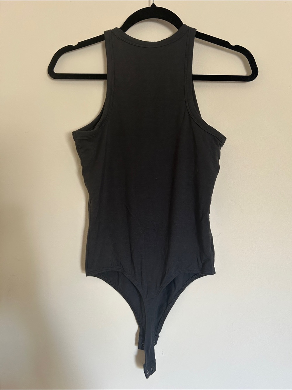 UpWest Charcoal Gray Ribbed High-Neck Bodysuit Size X-Small - Picture 2 of 3